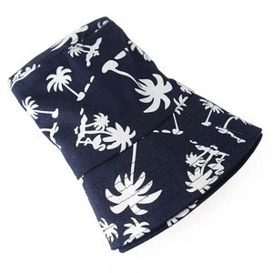 Fashion New Foldable Unisex Men Women Sun Protection Cap Palm Tree Print Beach Hat Bucket Hat Wholesale