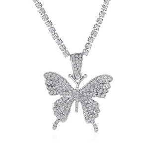 Fashion Rhinestone Butterfly Pendant Necklace