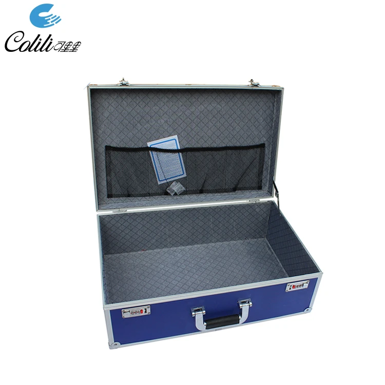 Fashionable Superior Quality Blue Safety Aluminum Electronic Equipment Tools Box Bags Beauty Durable Instrument Case