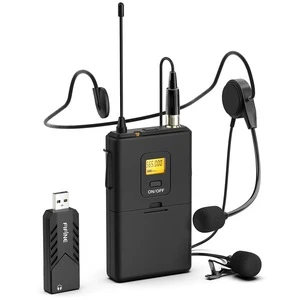 Fifine Wireless Clip on Microphone Bodypack Headset &amp; Lavalier Mic for Public Speaking Teaching K031