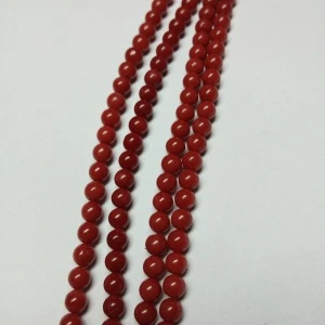 five mm to six mm natural top quality round coral beads