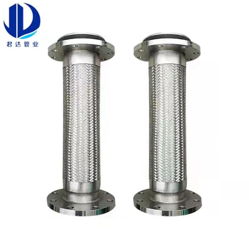 flange connection metal hose flxible hose stainless steel wire braided bellows DN 10=DN 1000