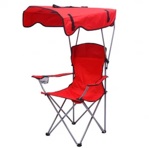 Foldable Backpack Beach Sunshade Camping Chair With Canopy