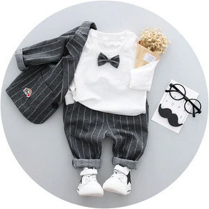 Formal little kids sets 3pcs business suit  with tie children clothing