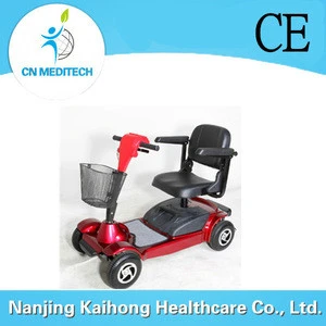 Four wheel electric mobility scooter for handicapped