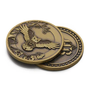 free sample OEM high quality custom antique gold metal challenge antiqu eagle souvenir coin