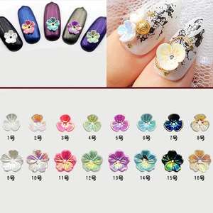 FREE SHIPPING Nail Accessories Rainbow Iridescence Japanese Style Shell Resin Flower for Nail Decoration