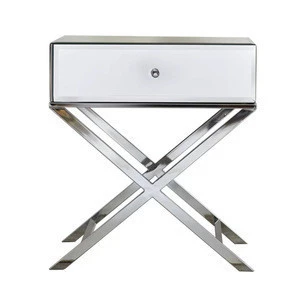French Style Stainless Steel Nightstand Bed Side Table