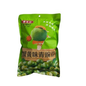 fried green peas bean snack with crab roe flavor out plastic bag and inner small bag 288g packing
