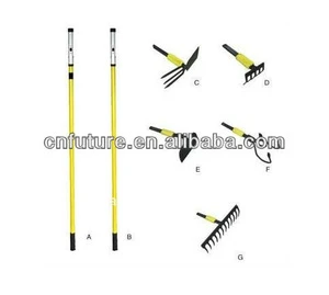 Garden Tools Sets-Cultivator/Rake/Hoe Head With Extendable Handle