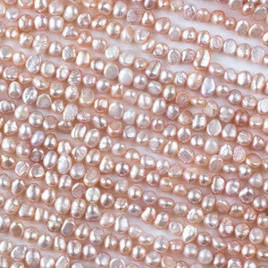Genuine Freshwater Pearls 4x5mm Pink Irregular Potato Beads, Irregular freshwater pearls