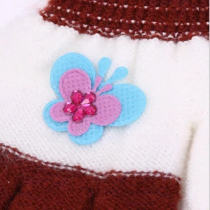 Girls Gloves Cotton Crochet Children Mittens Autumn Winter Kids Gloves Warm Gloves Solid Kids Mittens Girl