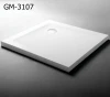 GM-3107 Italian design clear acrylic pedestal solid surface artificial stone white square resin stone shower tray