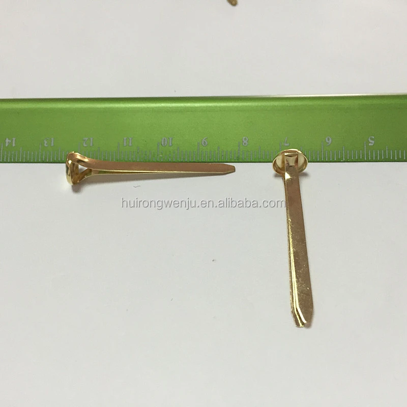 Gold metal brads long feet paper fastener craft brad