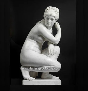 Hand carved natural marble decorative Venus statue Crouching Venus classis stone statue DSF-CD051