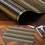 Heavy duty teslin doormats striped floor carpets foot mats entrance custom front PVC loop welcome door mats