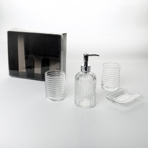Hicheon Luxury Set Of 4 Soap Dispenser Hand Sanitizer Toothbrush Holder Bath Set Bathroom Accessories