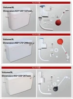 high and low level dual flush pp toilet tanks