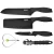 Import High-class black stainless steel 5pcs kitchen knife set with hear shape egg-frying ring from China