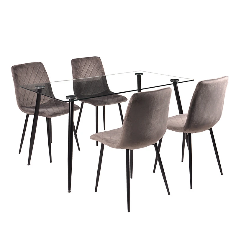 High quality cheap style restaurant furniture furniture living room dining room dinner glass dining table and chair set