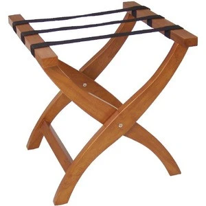 High quality double crossed leg wooden painted luggage rack for sale