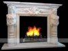 High Quality Natural White Marble Stone Panel Fireplace