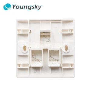 High Quality Network Cabling Engineering 3 Ports 86*86 Type Network RJ45 RJ11 Wall Outlets Faceplate