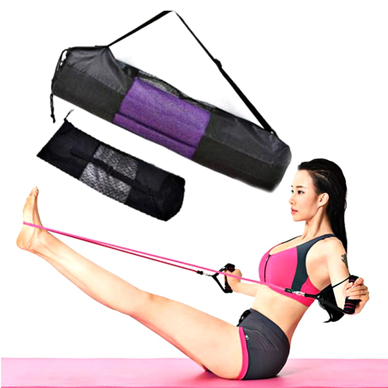 High Quality Nylon Mesh Center Yoga Mat Bag Adjustable Strap Pilates Carrier Fitness Sports Bag