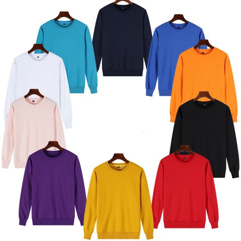 High Quality OEM Pullover Plain Dyed Plush Blank Jogger White Crewneck Cotton Custom hoodie crew neck Sweatshirt For wholesale