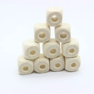 High Quality Unfinished Schima Wood Bead Square Cube Natural Color 12mm