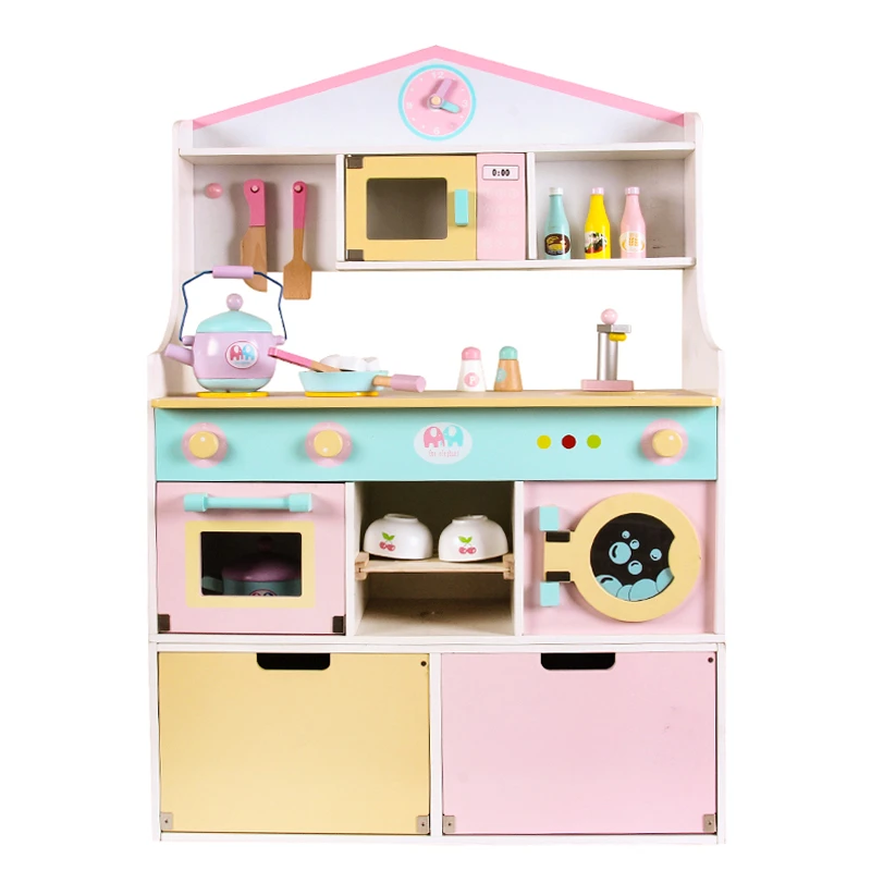 high quality washing machine microwave oven furniture toys wooden kitchen toys