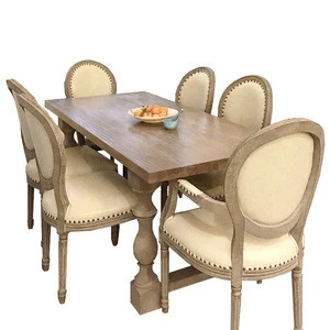High Quality Wholesale China Manufacturers Simple Design Vintage Style Solid Pine Wood Dining Table For Room Hotel Apartment