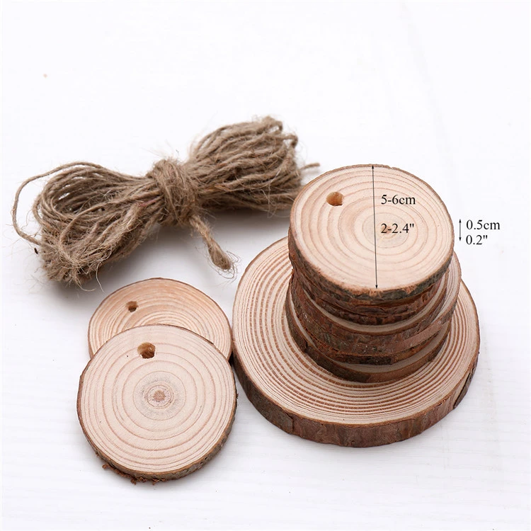 Home rustic decor 50pcs unfinished predrilled wooden home decoration pieces