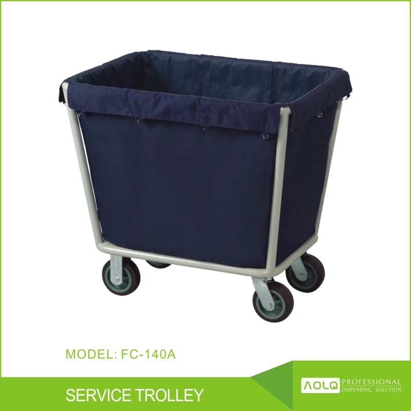 Hospital &amp; Hotel Dirty Linen Trolley, Stainless Steel housekeeping trolley cleaning cart maid cart