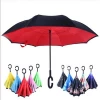Hot bumper cloth sun protection reverse umbrella Double layer C type reverse umbrella hands-free standing windproof umbrella
