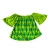 Import hot low price wholesale clothing spring & summer medium sleeve kids green top boutique baby girls fancy new arrival kids tops from China