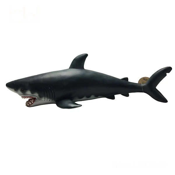 Hot sale 20inch big shark feature toy animals model soft plastic mold