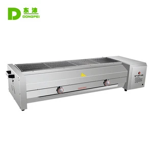 Hot Sale 4 Burner Automatic Commercial Smokeless Barbecue Stainless Steel Gas BBQ Grill