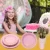 Import Hot Sale Amazon Pink Bronzing Dot Birthday Party Supplies Pink Paper Plate Paper Set Wedding Decoration Party Supplies from China