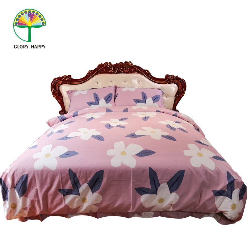 hot sale home textile 50s luxury duvet cover set 100% cotton printed bedsheets bedding set