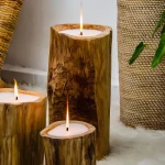 Hot Sale Luxury Trendy Budapest Teak Wood Candle Holder Scented Candle Valentines Birthday Gifting High Furniture Accessory