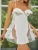 Import hot sale sleeping  skirt wrapped Strappy Sleepwear Side Slits Babydoll Full Slips white Lace Chemise Nightgown Sexy Sleepwear from China