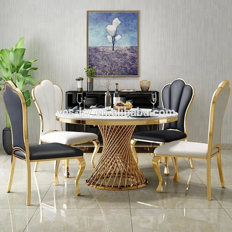 Hot sale Stainless steel round dining room furniture  D9