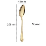 Hot sale stainless steel yellow gold cutlery set rose gold black flatware sets silverware for wedding