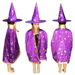 hot sell 2018 Childrens Halloween party Costumes , wizard witch cloak and hats