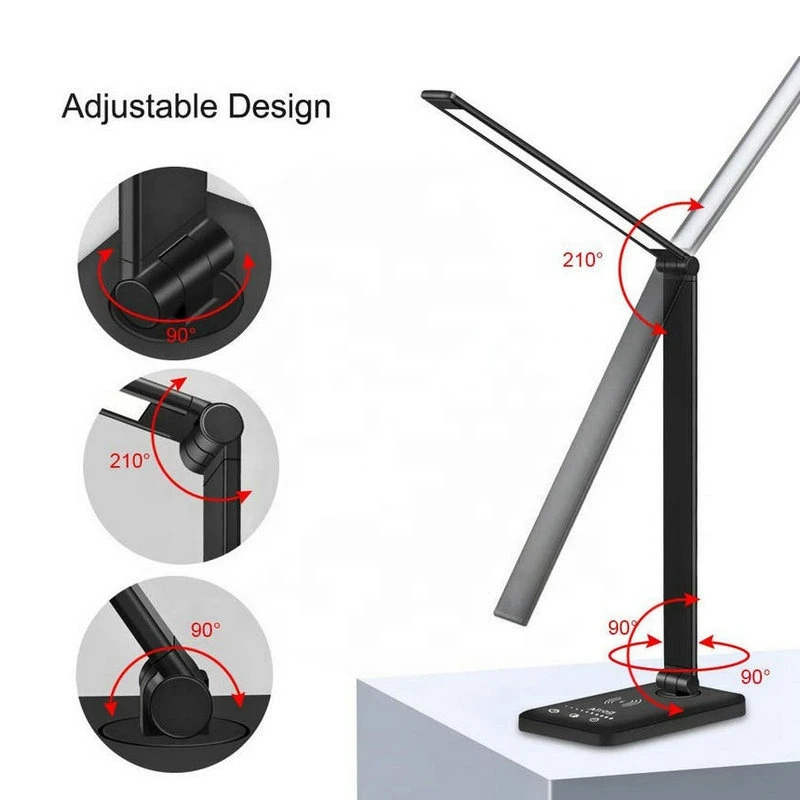 Hot Sell USB Rechargeable Desk Lamp Support Wireless Charging Table LED Lamp Auto Timer 5 Brightness Adjustable Student Lamp
