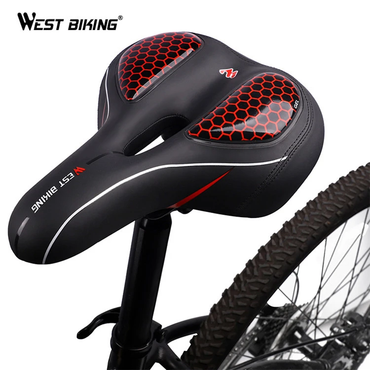 Hot Selling Bike Thicken Widen Soft Comfortable Cycling Heated Bicycle Saddle With Tail Light