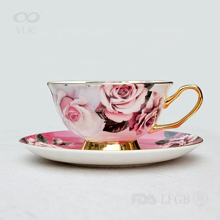 hot selling  fine  porcelain coffee cup bone china tea cups and saucers sets
