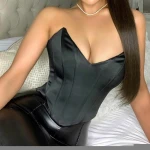 Hot Selling Ladies Lace Up Back Fashion Sleeveless Plain Crop Tops Women Camisole