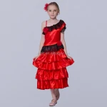 Hot selling Spain flamenco dance dress sexy dance costume performance wear for girl in cheap price